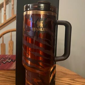 Special edition 40 ounce Stanley Striped Travel Mug in Red and Gold